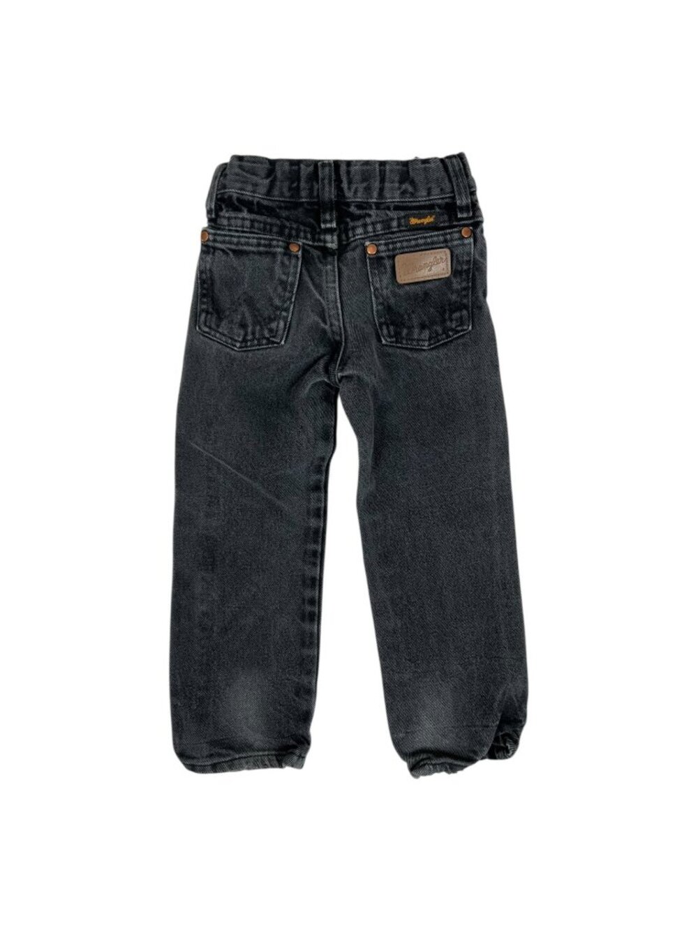 Vintage Wrangler Black Jeans Boys Size 4 Slim Western Cowboy Adjustable Waist